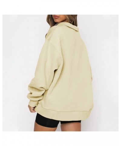 Fall Sweatshirts For Women Casual Plus Size Quarter Zip Pullover Women Fashion Women'S Fashion Hoodies & Sweatshirts 1-khaki ...