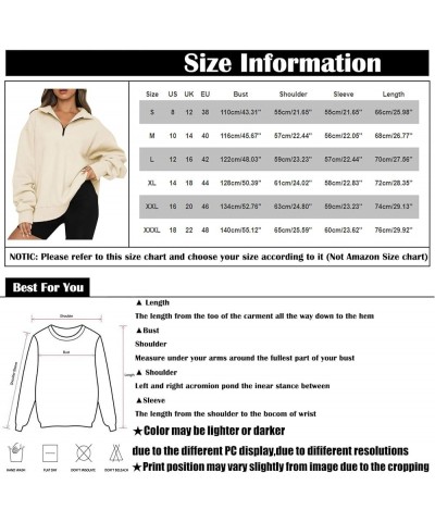 Fall Sweatshirts For Women Casual Plus Size Quarter Zip Pullover Women Fashion Women'S Fashion Hoodies & Sweatshirts 1-khaki ...