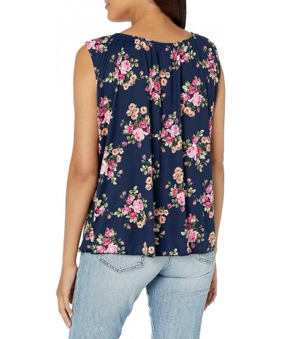 Women's Sleeveless Peasant Top with Tie Neck Flrlnay $9.08 Blouses