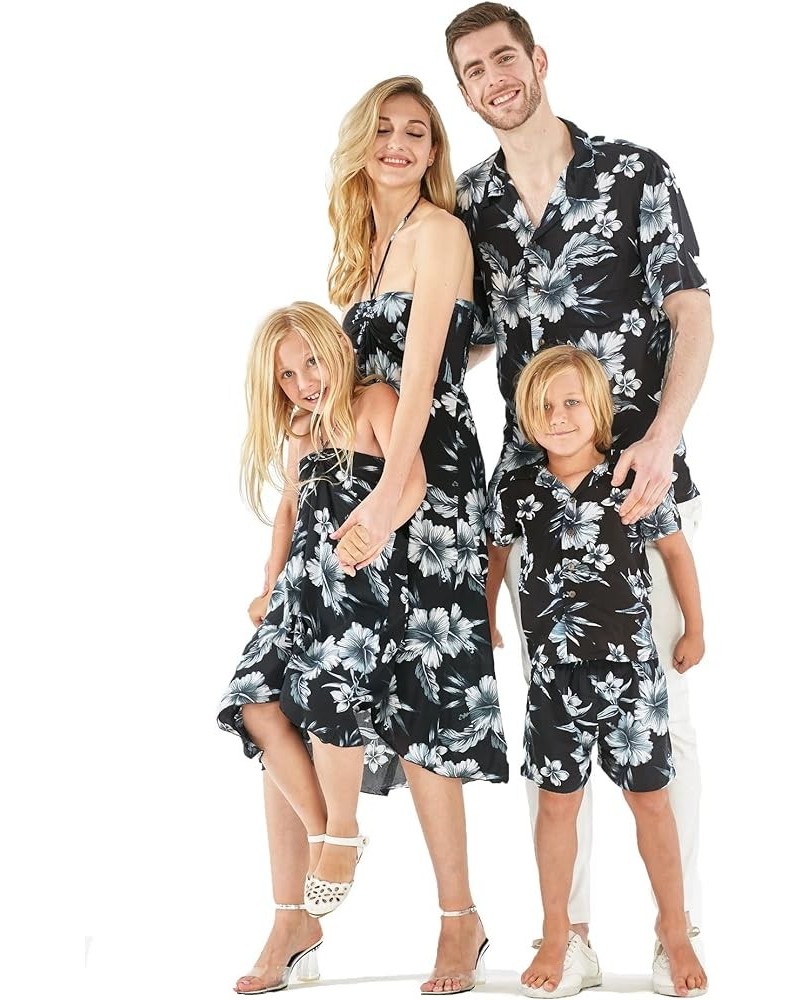 Matchable Family Hawaiian Luau Men Women Girl Boy Clothes in Midnight Bloom Women Women Cap Sleeve $13.50 Tops