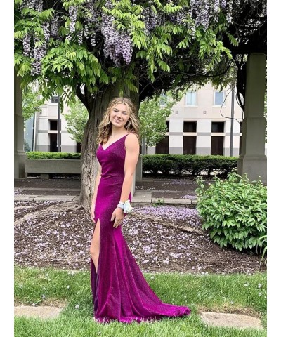 Women's Prom Dress Long High Slit Mermaid Formal Evening Gown for Wedding Lilac $33.47 Dresses