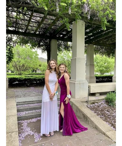 Women's Prom Dress Long High Slit Mermaid Formal Evening Gown for Wedding Lilac $33.47 Dresses