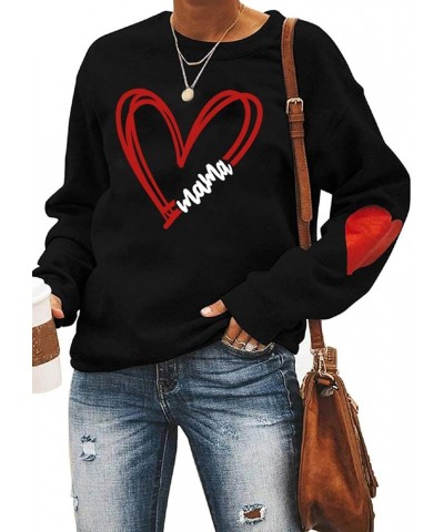 Womens Boy Mama Sweatshirt Crewneck Long Sleeve Pullover Loose Casual Mother's Day Tops Shirt C3-mama Black $14.99 Hoodies & ...