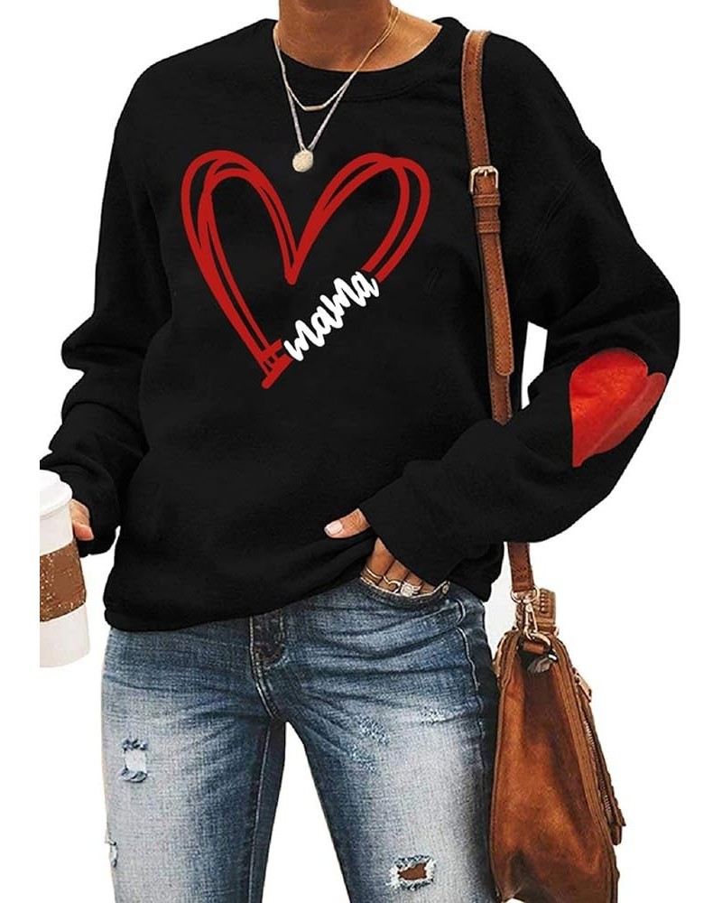 Womens Boy Mama Sweatshirt Crewneck Long Sleeve Pullover Loose Casual Mother's Day Tops Shirt C3-mama Black $14.99 Hoodies & ...