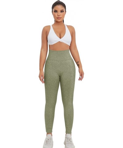 Seamless Scrunch Butt Lifting Leggings for Women Tummy Control High Waisted Gym Workout Yoga Pants Olive Green $14.10 Leggings