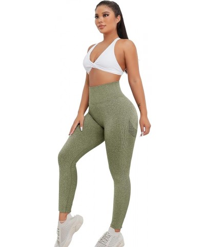 Seamless Scrunch Butt Lifting Leggings for Women Tummy Control High Waisted Gym Workout Yoga Pants Olive Green $14.10 Leggings