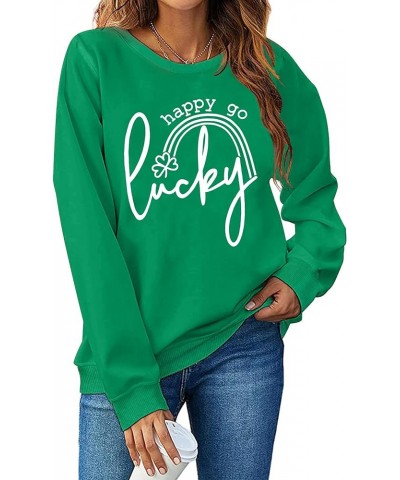 St. Patrick's Day Sweatshirt Women Shamrock Heart Shirts Irish Gift Crewneck Casual Loose Fit Tops Green6 $13.33 Hoodies & Sw...