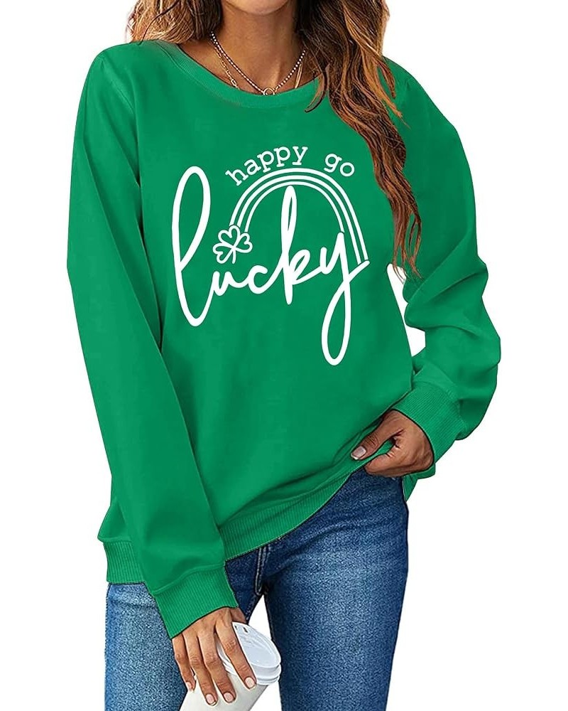 St. Patrick's Day Sweatshirt Women Shamrock Heart Shirts Irish Gift Crewneck Casual Loose Fit Tops Green6 $13.33 Hoodies & Sw...