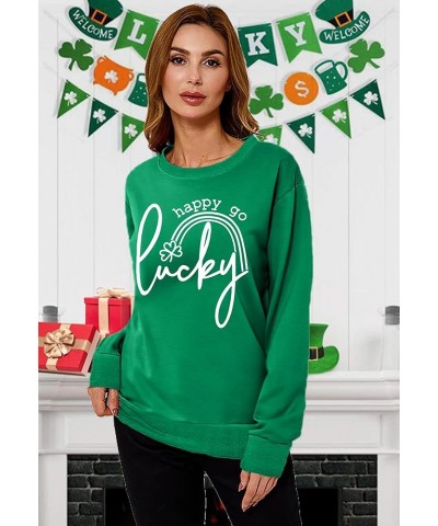 St. Patrick's Day Sweatshirt Women Shamrock Heart Shirts Irish Gift Crewneck Casual Loose Fit Tops Green6 $13.33 Hoodies & Sw...