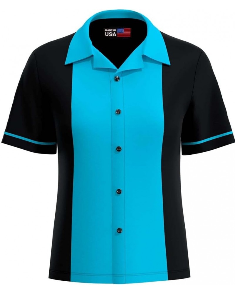 Classic 50's Womens Retro Bowling Shirt Classic 50's - 5 Colors Turquoise $27.88 Blouses