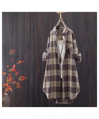 Women's Striped Long Sleeve Shirt Cardigan Loose Shirt Sun Protection Thin Jacket Top Boho Tops for Women Brown1 $5.78 Sweaters