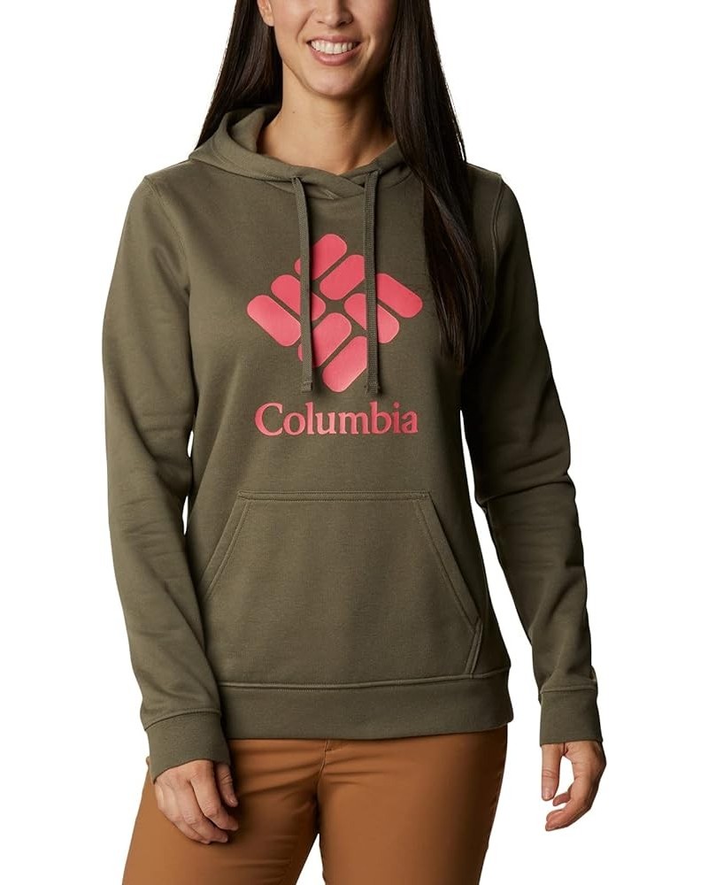 Women's Trek Graphic Hoodie Stone Green/Stacked Gem $19.49 Hoodies & Sweatshirts