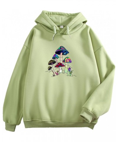 Cute Colorful Mushroom Hoodie for Women Psychedelic Fungi Plants Graphic Sweatshirt Long Sleeve Fleece Pullover Green $13.98 ...