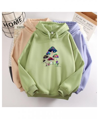 Cute Colorful Mushroom Hoodie for Women Psychedelic Fungi Plants Graphic Sweatshirt Long Sleeve Fleece Pullover Green $13.98 ...