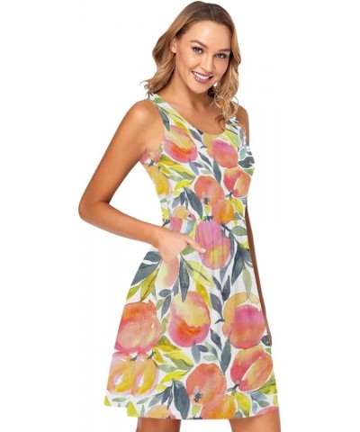 Women's Summer Sleeveless Casual Dresses Swing Cover Up Sundress with Pockets Multi 25 $11.60 Swimsuits