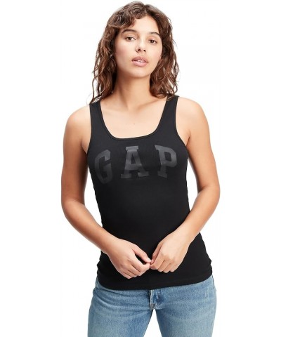 Women's Ribbed Tank Top Logo True Black $4.69 Tanks