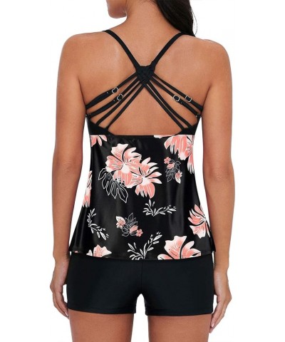 Tankini Swimsuits for Women Two Piece Bathing Suits Tankini Top with Boyshorts Swimwear for Women Pink Print $14.72 Swimsuits