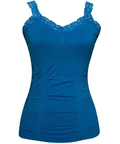 Womens Lace Trim Camisoles Turquoise $9.25 Tanks