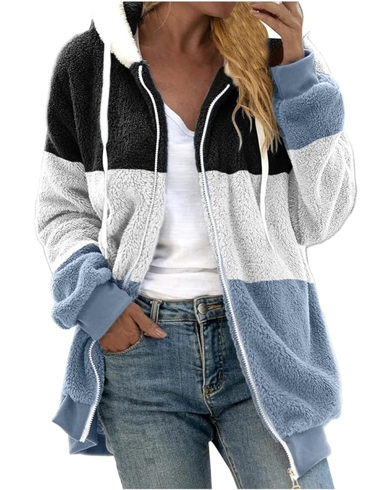 Fleece Jacket Women Plush Thicken Plus Size Winter Coats Cozy Solid Outerwear Long Sleeve Zip Hoodies Casual Winter Clothes B...