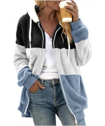 Fleece Jacket Women Plush Thicken Plus Size Winter Coats Cozy Solid Outerwear Long Sleeve Zip Hoodies Casual Winter Clothes B...