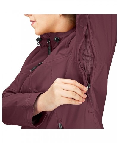 Packable Rain Jacket Women Lightweight Waterproof Raincoat with Hood Cycling Bike Jacket Windbreaker Wine Red $27.06 Coats