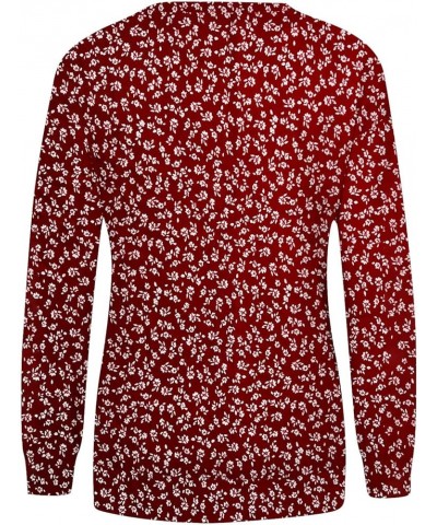 Long Sleeve Shirts for Women Oversized Fashion Crewneck Tops Casual Loose Fitting Pullover T-Shirt Print Sweatshirt 03-red $1...