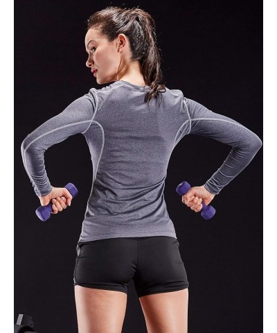 Women's 3 Pack Running Compression Long Sleeve T Shirt 19, Black,grey,wine Red $18.04 Activewear