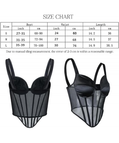 Women Sexy Top Crop Corset Sleeveless Bustier Bodysuit Rave Party Clubwear Camis Top Black $9.43 Tops