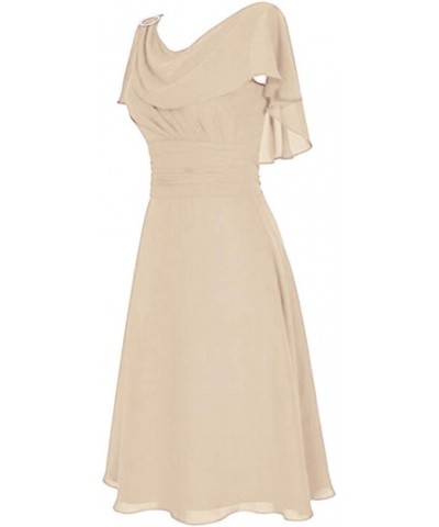 Womens Cold Shoulder Chiffon Maxi Dress Plus Size Formal Wedding Guest Homecoming Dresses D-beige $11.39 Activewear