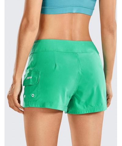 Women's Athletic Plus Size Swim Board Quick Dry Shorts with Pocket Blue-green $15.00 Swimsuits