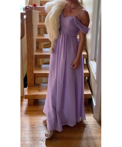 Off Shoulder Long Bridesmaid Dresses 2024 with PocketsChiffon A Line Formal Dress for Women Wedding MD1201 Olive $26.40 Dresses