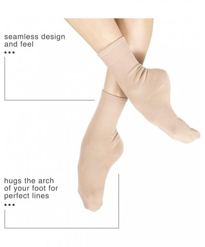 Womens Skin Tone Ankle Dance Socks Light $8.51 Activewear