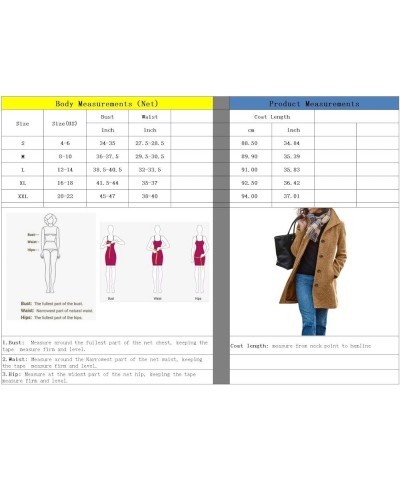 Women's Winter Wool Blend Pea Coat Single Breasted Stand Collar Casual Trench Coat Overcoat Khaki $23.31 Coats