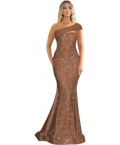 One Shoulder Sequin Mermaid Prom Dresses Long Sparkly Bodycon Sleeveless Sweetheart Formal Evening Wedding Party Gown Dark Ta...