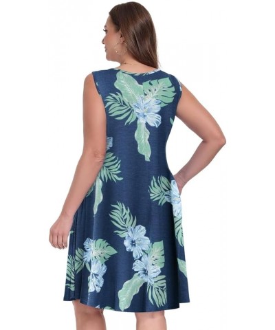 Women's Sundresses Plus Size Button Down Summer Dress Casual Midi Tank Dress Hawaiian Leaf $14.49 Dresses