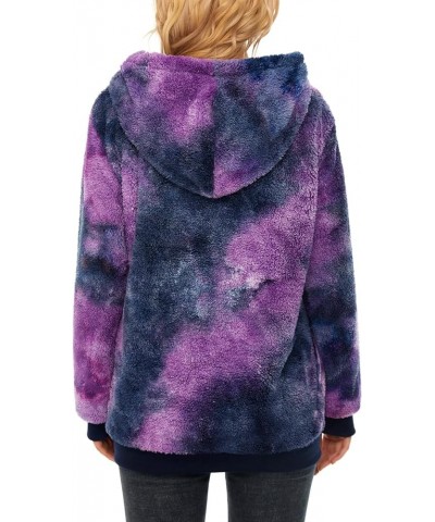 Women's Fuzzy Hoodies Sport Pullover Hoodie Athletic Cozy Oversized Pockets Hooded Sweatshirt Fleece Hoodies Y Blue Purple Ti...