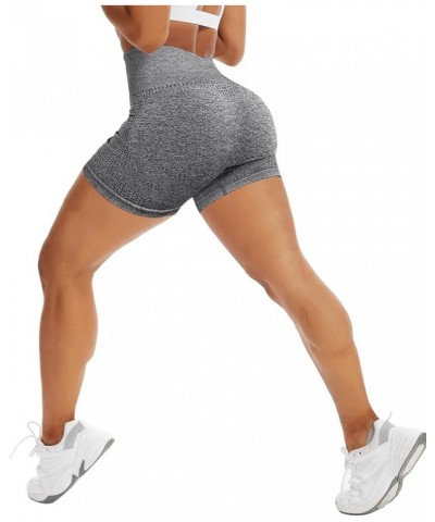 Women's Seamless Biker Shorts Workout Gym High Waisted Butt Lifting Shorts Scrunch Booty Yoga Shorts 2 Grey $11.25 Activewear