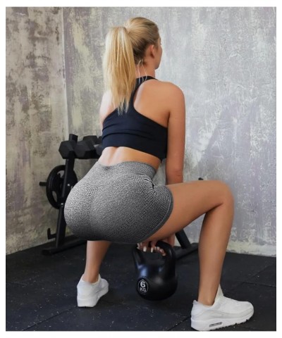 Women's Seamless Biker Shorts Workout Gym High Waisted Butt Lifting Shorts Scrunch Booty Yoga Shorts 2 Grey $11.25 Activewear