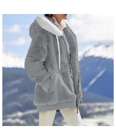 Winter Coats for Women Fleece Sherpa Jacket Fuzzy Hoodie Plush Sweatshirt Long Sleeve Cute Tops Winter Warm Outwear A-light G...