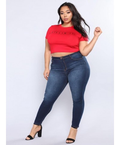 New Plus Size Jeans for Women High Waist Stretch Jeans Casual Denim Pencil Pants Fall Winter Clothing L-5XL X-Large 2 $21.71 ...