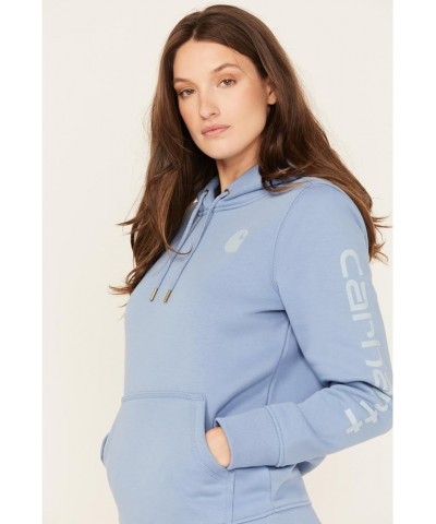 Women's Clarksburg Graphic Sleeve Pullover Sweatshirt (Regular and Plus Sizes) Skystone $31.67 Hoodies & Sweatshirts