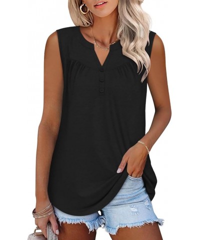 Womens Summer Short Sleeve Shirts V Neck Tops Casual Tunic Floral Ruffle Blouse 2-a-black $12.74 Tops