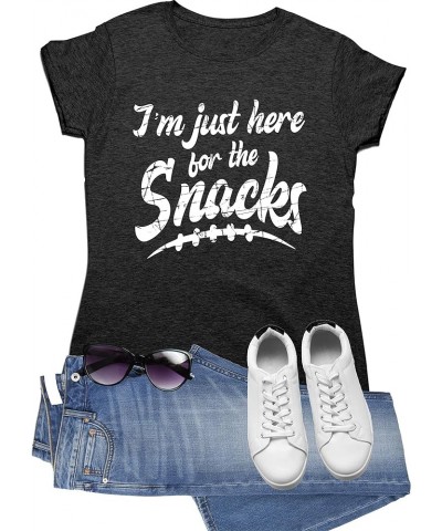 I'm Just Here for The Snacks Funny Football Party Mens Women Deluxe Soft T-Shirt Semi Fit Charcoal $7.15 T-Shirts