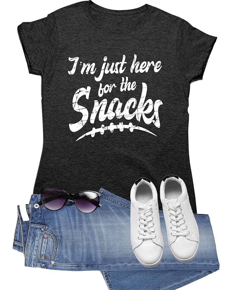 I'm Just Here for The Snacks Funny Football Party Mens Women Deluxe Soft T-Shirt Semi Fit Charcoal $7.15 T-Shirts