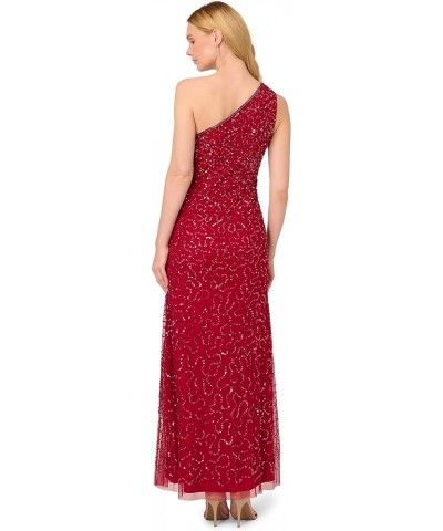 Women's One Shoulder Beaded Dress Cranberry $100.97 Dresses