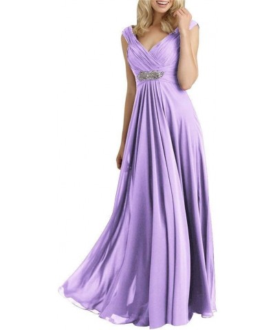 Mother of The Bride Dresses Long Evening Formal Gowns V Neck Bridesmaid Dresses Lavender $32.56 Dresses