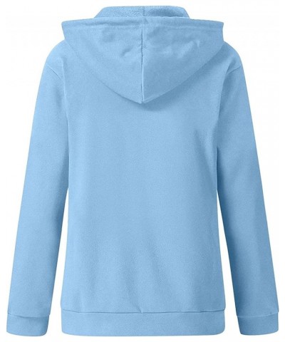 Womens Zip Up Hoodie 2023 Fall Fashion Clothes Long Sleeve Lightweight Hooded Sweatshirts Casual Loose Jackets 01 Blue $6.81 ...