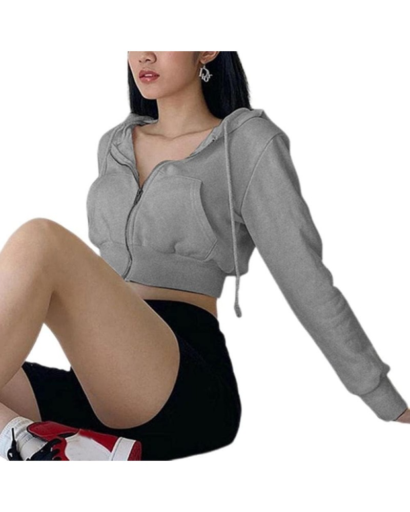 SYXYSM Fashion Casual Short Hooded Sweatshirt Women Sleeve Solid Slim Fit Sport Hoodies Crop Tops (Color : White, Size : S) L...