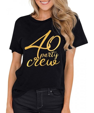 Hello Forty Shirt Women 40th Birthday Gift 40 Years Old Birthday Party T-Shirt Cute Heart Graphic Tee Black $11.96 T-Shirts