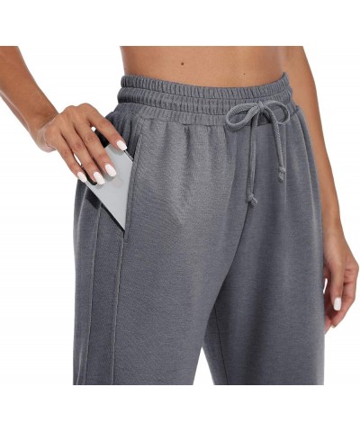 Women's Cotton Sweatpants with Pockets Drawstring Joggers Yoga Pants Grey01-60% Cotton $15.30 Activewear